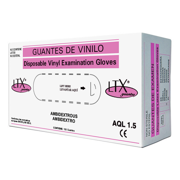 Imagen de Ltx guantes vinilo aql 15 T-M 100uds