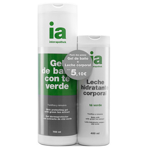 Imagen de Interapothek pack gel té verde 750ml + leche corporal té verde 400ml
