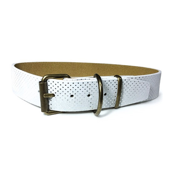 Imagen de Artleather collar topitos blanco 55cm