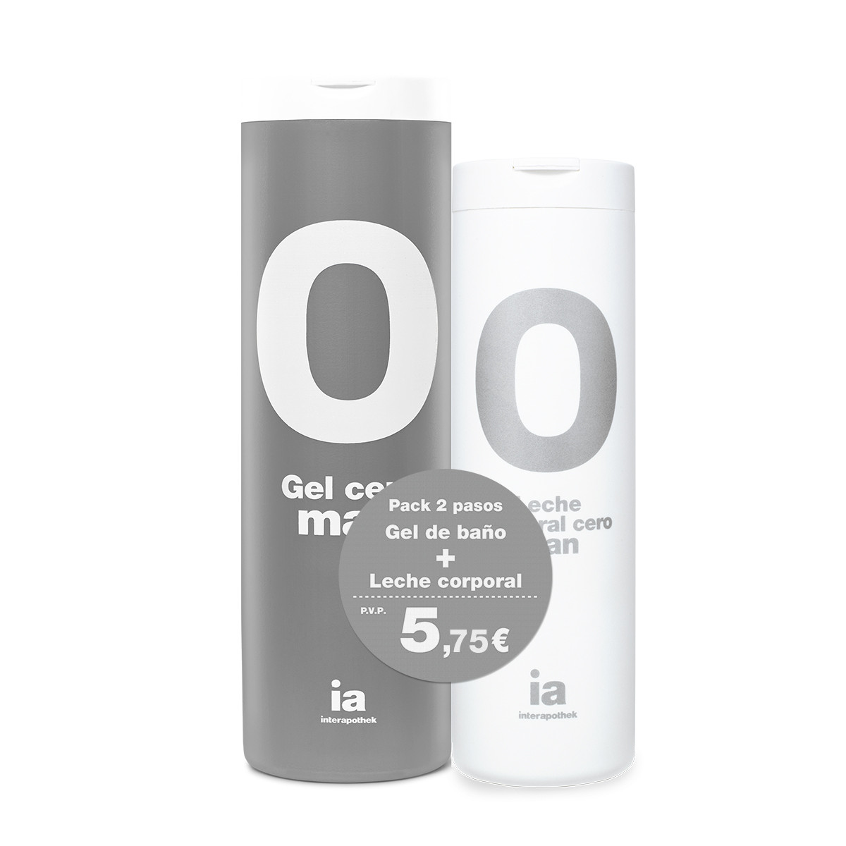 Imagen de Interapothek pack gel 750ml + leche corporal cero 400ml hombre