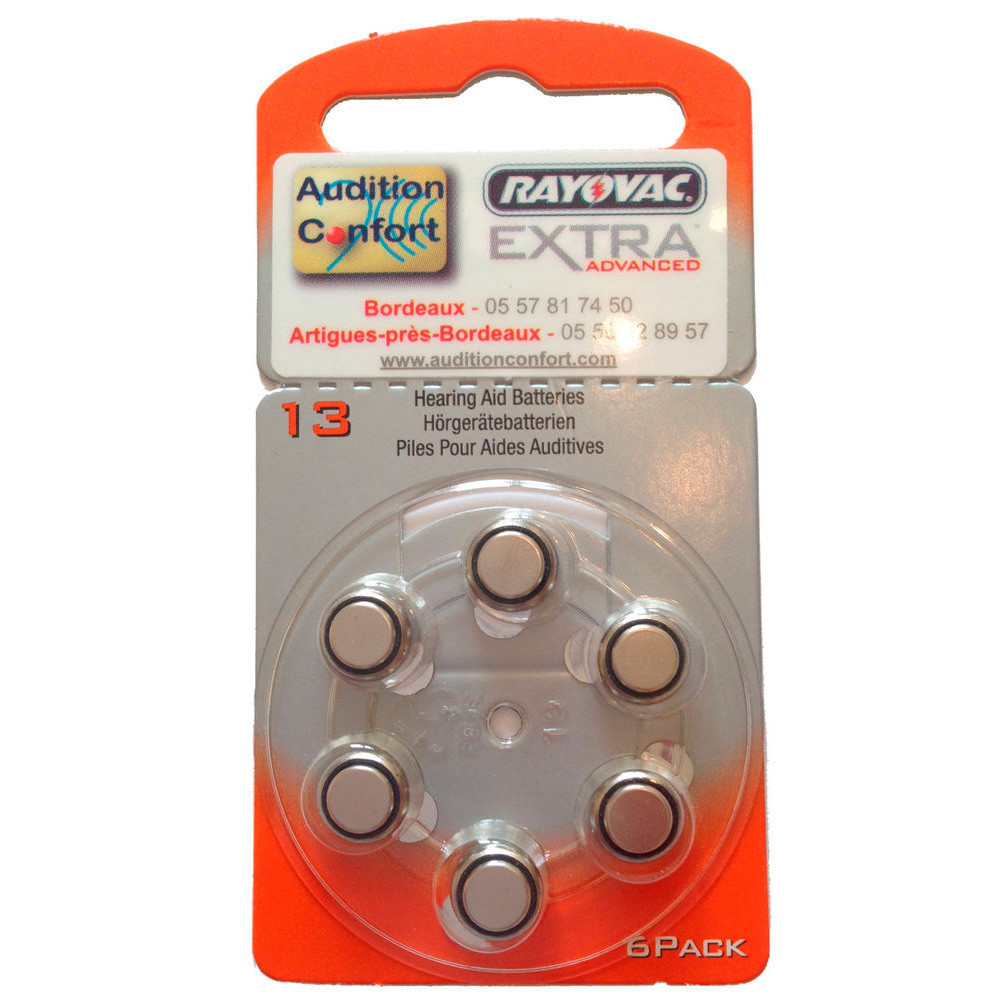 Imagen de Rayovac pilas audífono 13 naranja new advanced 6uds