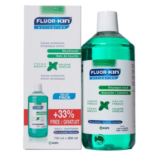 Imagen de FLUORKIN ENJUAGUE ANTICARIES 750+250 ML