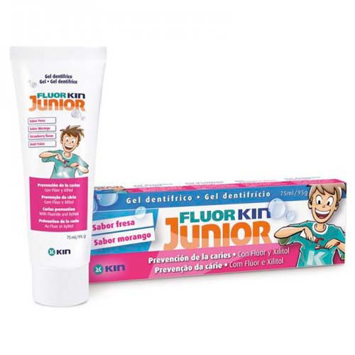 Imagen de FLUORKIN GEL JUNIOR FRESA 75 ML