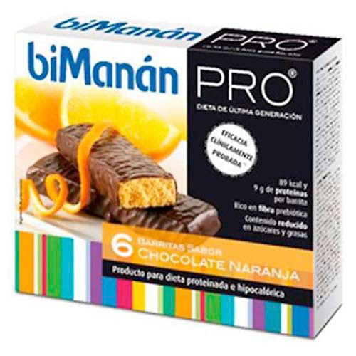 Imagen de BIMANAN PRO BARRITAS CHOCO/NARANJA 6 UDS
