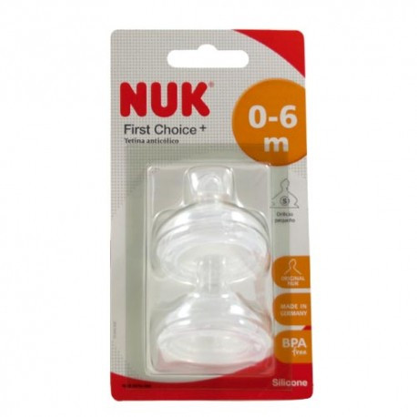 Imagen de Nuk Tetina first choice silicona talla 1 orificio S 2uds