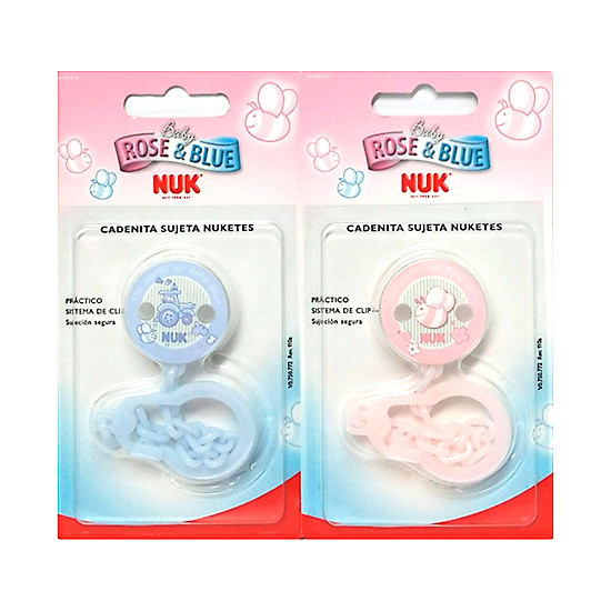 Imagen de Nukete cadenita sujeta chupetes tritan rose&blue