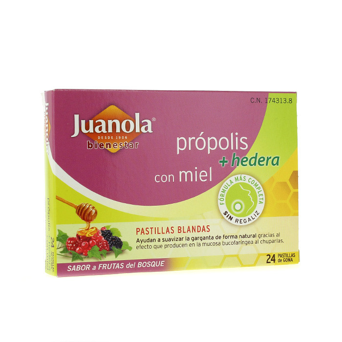 Imagen de Juanola propolis hiedra miel 24 pastillas
