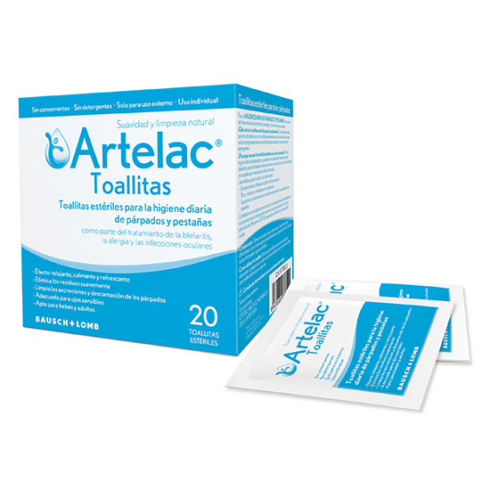 Imagen de Artelac Toallitas limpieza párpados y pestañas 20 uds