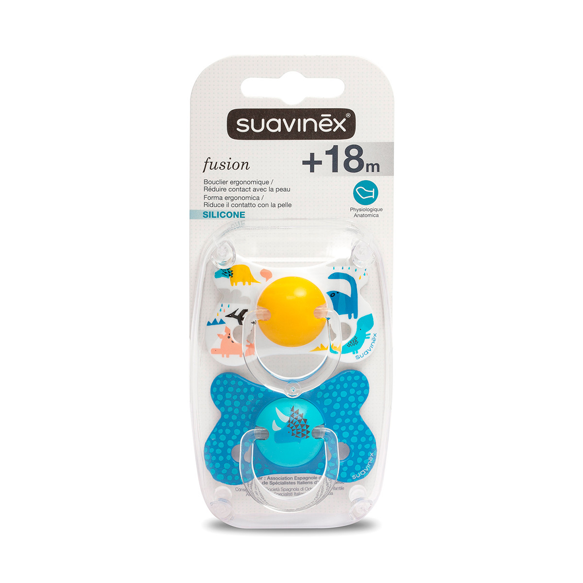 Imagen de Suavinex Chupete fusión silicona anatómico +18M 2uds