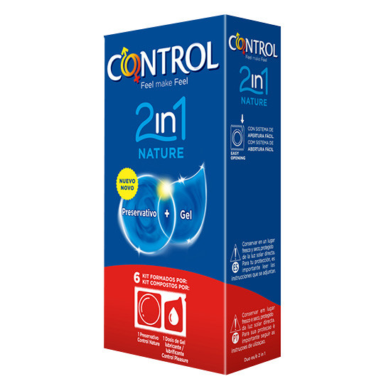 Imagen de Control nature 2en1 preservativo+lubricante 6u