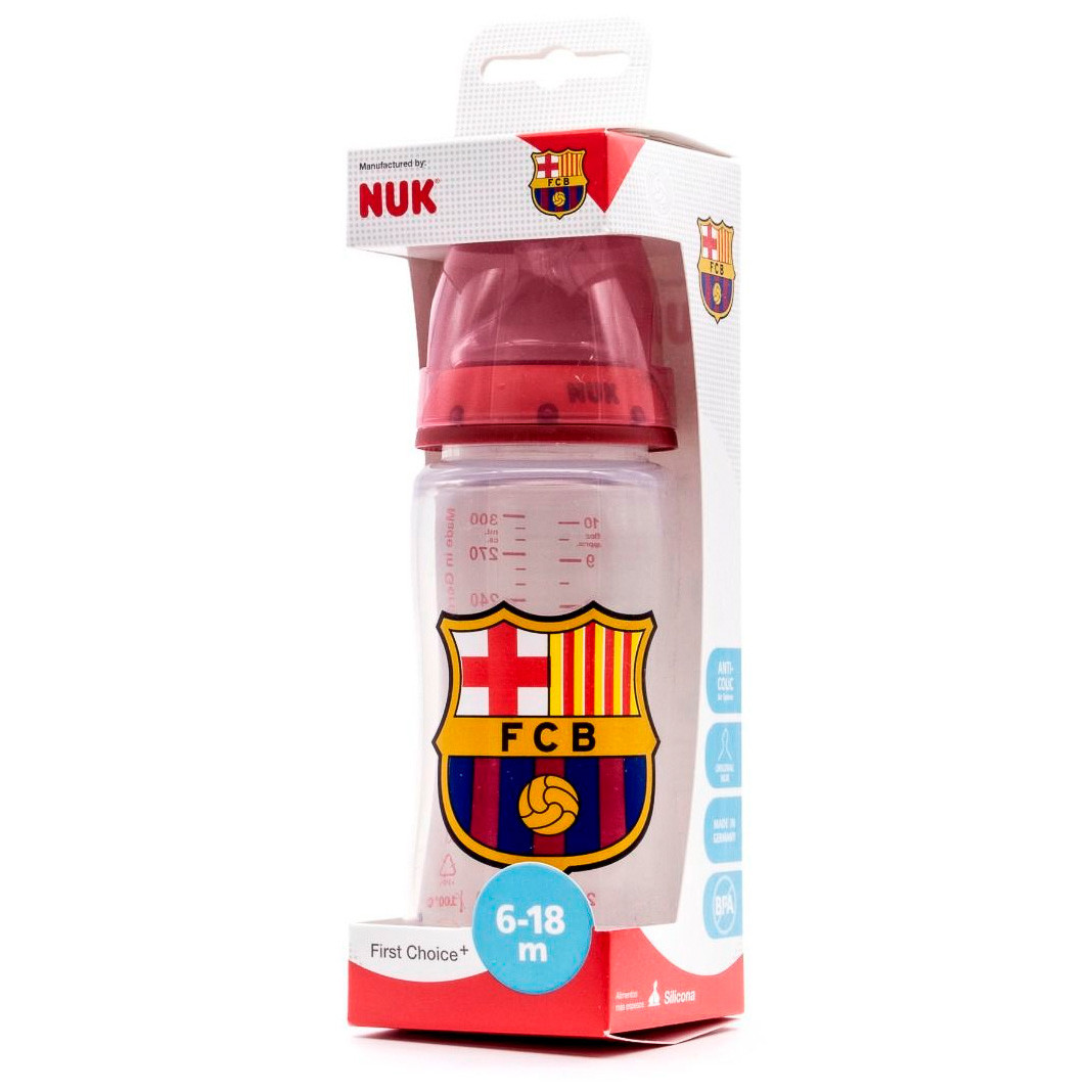 Imagen de Nuk biberón FC Barcelona silicona 6-18m 300ml