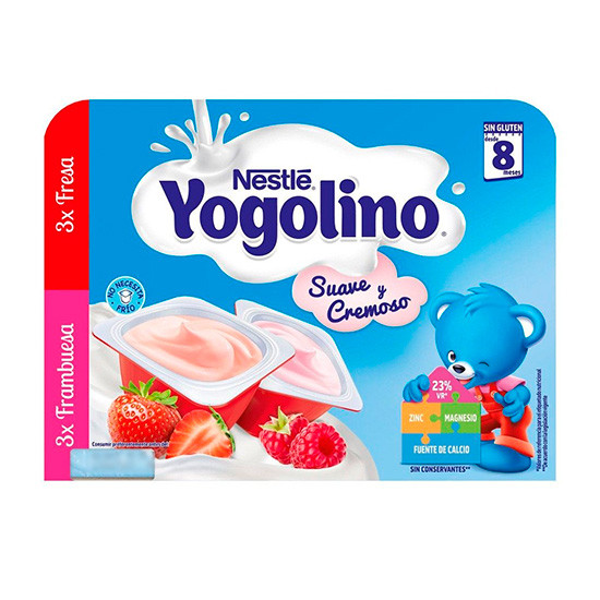 Imagen de Nestle Yogolino cremoso 3 fresa y 3 frambuesa 6x60g