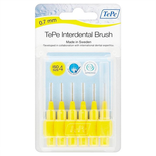 Imagen de TEPE INTERDENTAL 0,7 MM AMARILLO 6 UDS