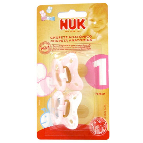 Imagen de Nuk Nukete Baby chupete látex rosa talla 1 2uds