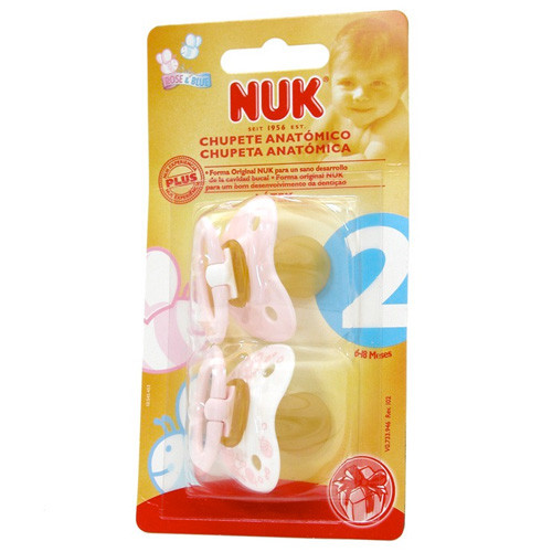 Imagen de Nuk Nukete chupete látex blister rosa talla 2 2 uds