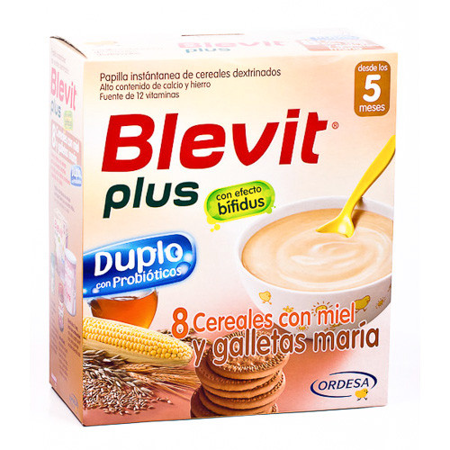 Imagen de Blevit Plus Duplo 8 cereales con miel y galletas María 2x300g